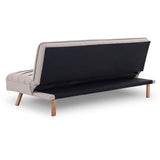 Sarantino 3 Seater Modular Linen Fabric Sofa Bed Couch Futon - Beige