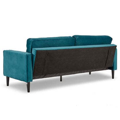 Sarantino Faux Velvet Sofa Bed Couch Furniture Lounge Suite Seat Green
