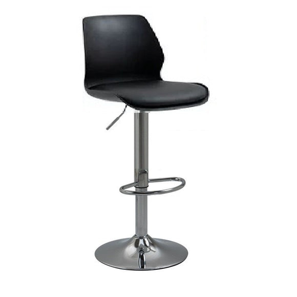 Bar Stools Kitchen Bar Stool Leather Barstools Swivel Gas Lift Counter Chairs x2 BS8404 Black
