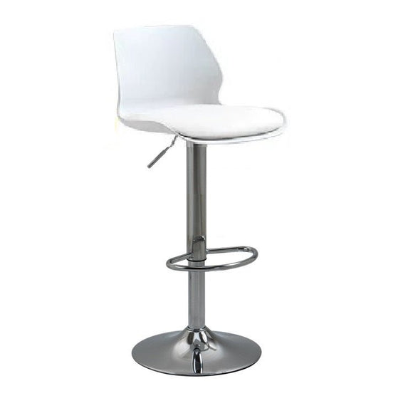Bar Stools Kitchen Bar Stool Leather Barstools Swivel Gas Lift Counter Chairs x2 BS8404 White
