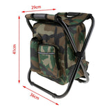 Portable Folding Backpack Chair Camping Stool Cooler Bag Rucksack Beach Fishing 150kg load comb