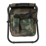 Portable Folding Backpack Chair Camping Stool Cooler Bag Rucksack Beach Fishing 150kg load Green