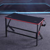 Gaming Desk Desktop PC Computer Desks Desktop Racing Table Office Laptop Home K-Shaped Legs Black 140cm