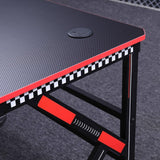 Gaming Desk Desktop PC Computer Desks Desktop Racing Table Office Laptop Home K-Shaped Legs Black 140cm