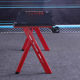 120cm RGB Gaming Desk Home Office Carbon Fiber Led Lights Game Racer Computer PC Table Y-Shaped Red