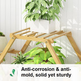 STAR Shape Bamboo Plant Stand Supplier Multi Tier Flower Rack for Indoor Outdoor Large