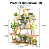 STAR Shape Bamboo Plant Stand Supplier Multi Tier Flower Rack for Indoor Outdoor Medium