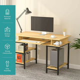 Book Storage Computer Table Desk  Student Study Home Office Workstation with Bookshelf