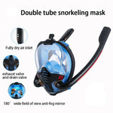 Snorkel Mask Safe Double Breathing System Full Face Snorkeling Anti Leak/Fog AU Large