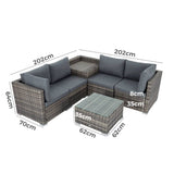 6PCS Outdoor Modular Lounge Sofa Coogee - Grey