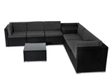 8PCS Outdoor Furniture Modular Lounge Sofa Lizard - Black