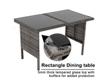 Ella 8-Seater Modular Outdoor Garden Lounge and Dining Set with Table and Stools in Dark Grey Weave