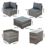 Modular Outdoor Lounge Set - 9pcs Sofa, Armchairs and Coffee Table