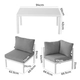 Outdoor White Modern 5 Piece Lounge Set
