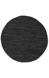 Metro Black Modern Leather Rug 160x160cm Round