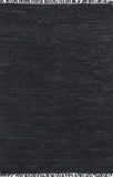 Metro Black Modern Leather Rug 190x280cm
