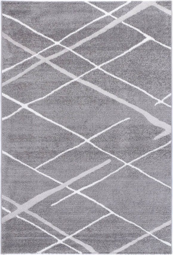 Windjana Abstract Stripe Grey Rug 160x230cm