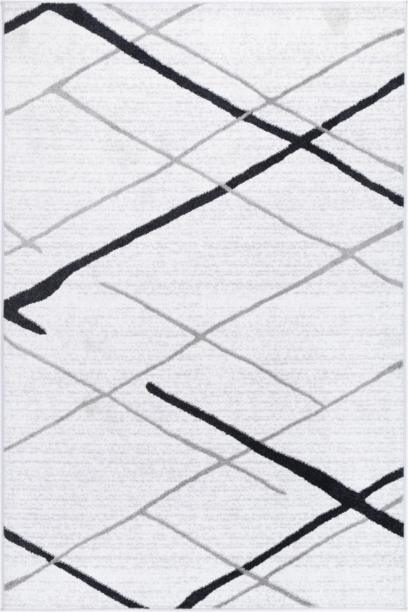 Windjana Abstract Stripe White Rug 240x330cm