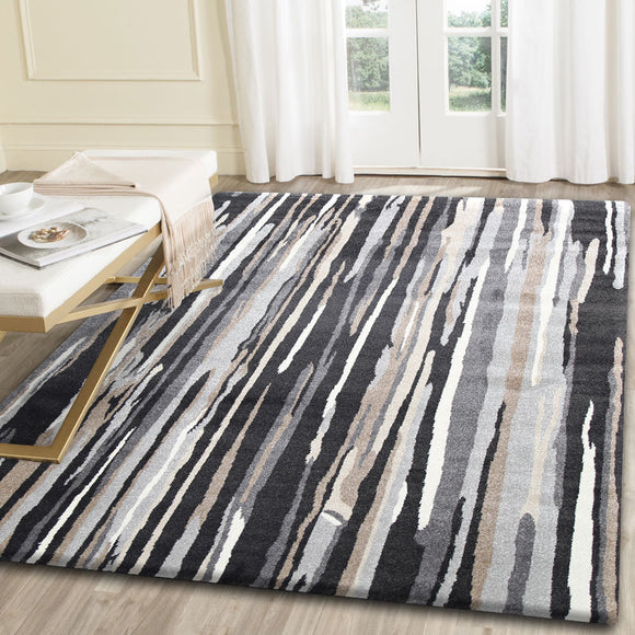 Morisot Dark Brown Vertical Stripes Rug 120x160cm