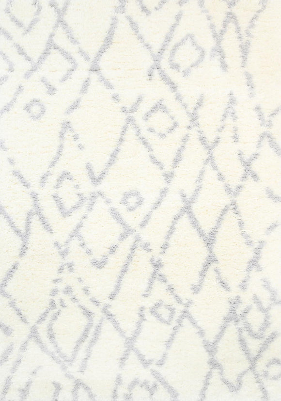 Moroccan Cream and Silver Fes Rug 240X330cm