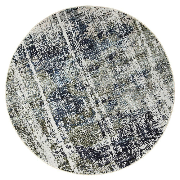 Roman Mosaic Distressed Modern Navy Rug 240x330 cm