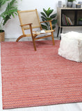 Natura Wool Red Striped Rug 200x290 cm