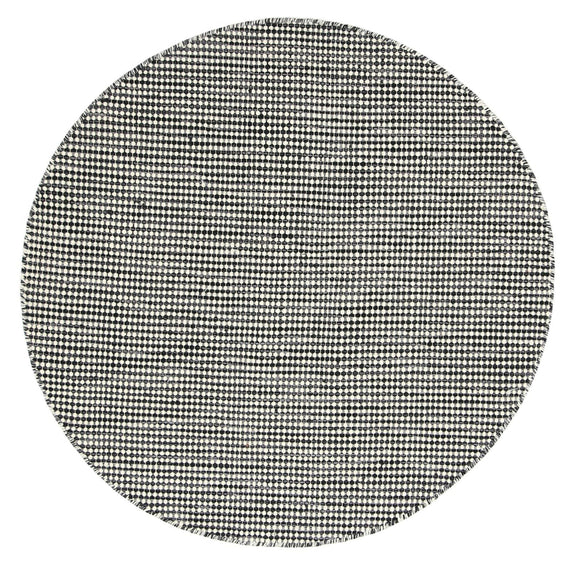 Scandi Charcoal Grey Reversible Wool Round Rug 150x150 cm Round
