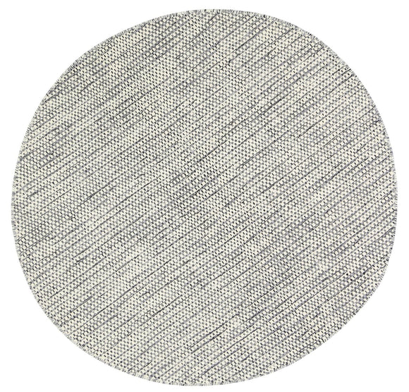 Scandi Grey Reversible Wool Round Rug 200x200 cm Round