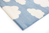 Piccolo Blue and White Cloud Kids Rug 133x133cm Round
