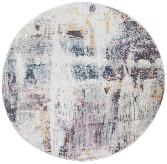 Windsor Abstract Multi Round Rug 200x200cm