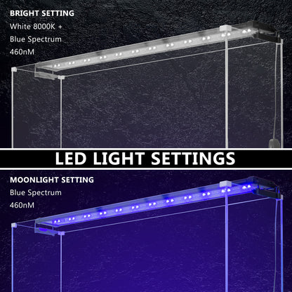 Dynamic Power 2 Set 27W Aquarium Blue White LED Light for Tank 95-115cm