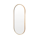 La Bella Gold Wall Mirror Oval Aluminum Frame Makeup Decor Bathroom Vanity 45 x 100cm