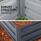 Home Ready 2 Set 210 x 90 x 30cm Grey Raised Garden Bed Galvanised Steel Planter