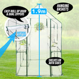 Home Ready Apex 1.9x1.2x1.9M Garden Greenhouse Walk-In Shed PVC
