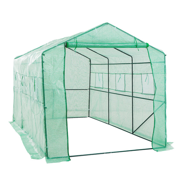 Home Ready Apex 3.5x2x2M Garden Greenhouse Walk-In Shed PE