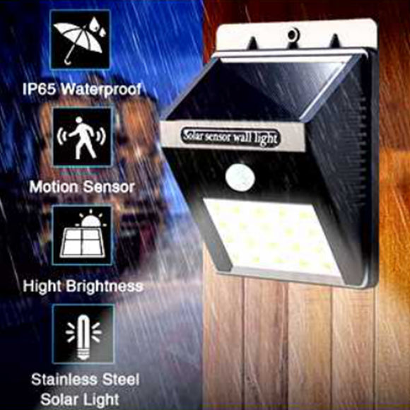 4X Solar Sensor LED Light Outdoor PIR Motion Wall Lights Waterproof