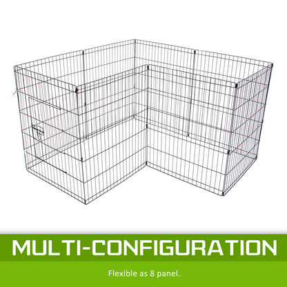 Paw Mate Pet Playpen 8 Panel 30in Foldable Dog Cage + Cover