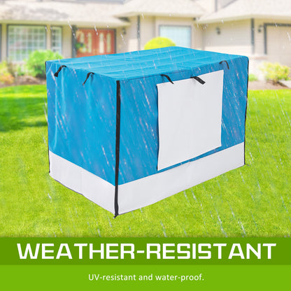 Wire Dog Cage Foldable Crate Kennel 48in with Tray + Blue Cover Combo