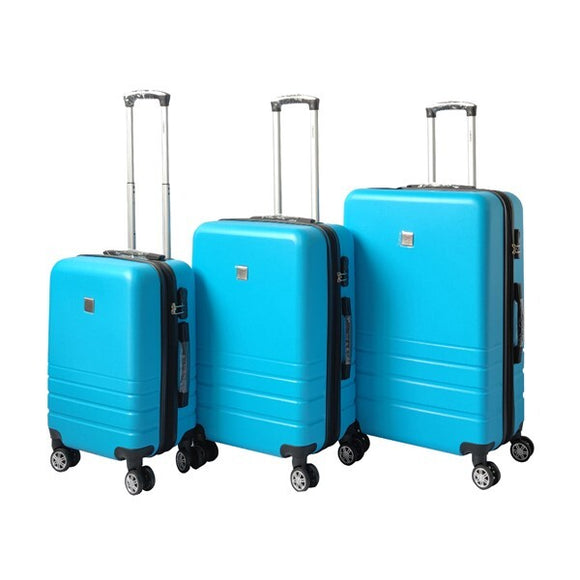 YES4HOMES Expandable ABS Luggage Suitcase Set 3 Code Lock Travel Carry  Bag Trolley Aqua