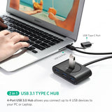 UGREEN USB 3.0 Hub With Type C port Black 1M (40850)