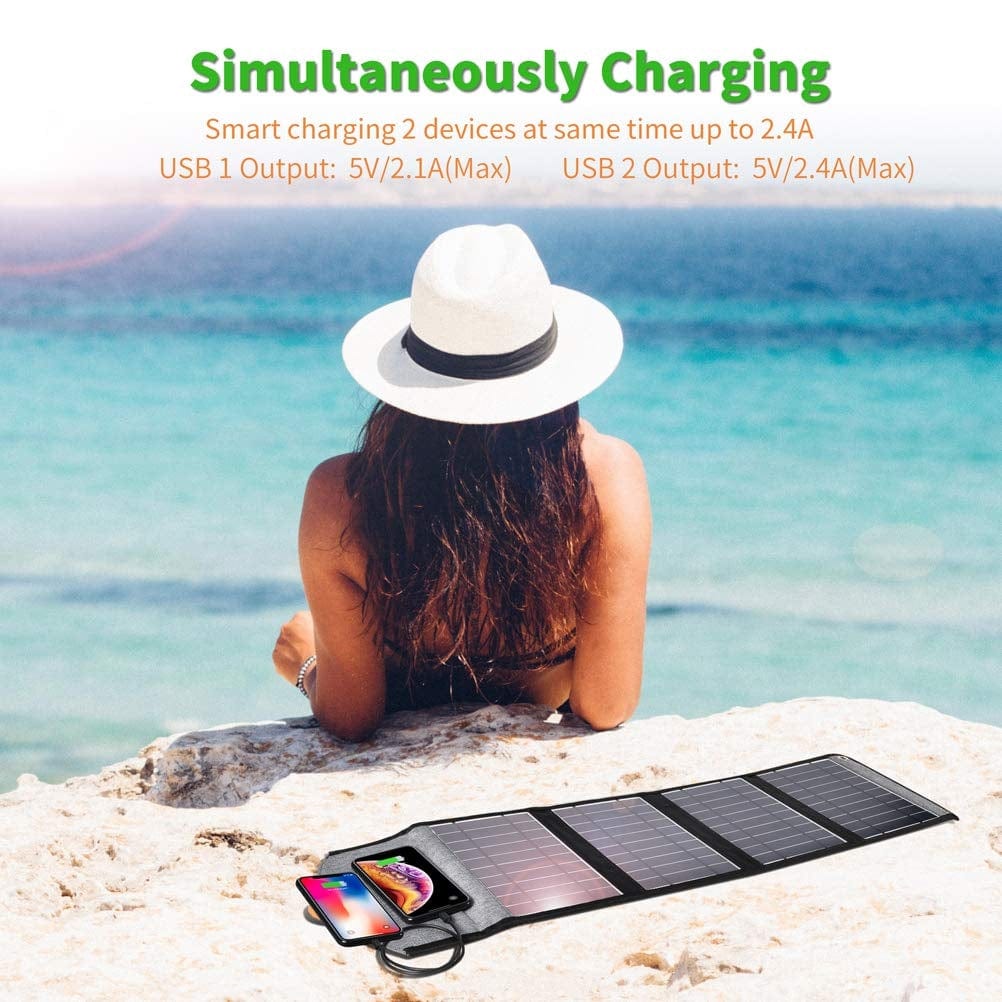 Solar Panel Charger CHOETECH SC005 22W Portable Waterproof Foldable  (Dual USB Ports)