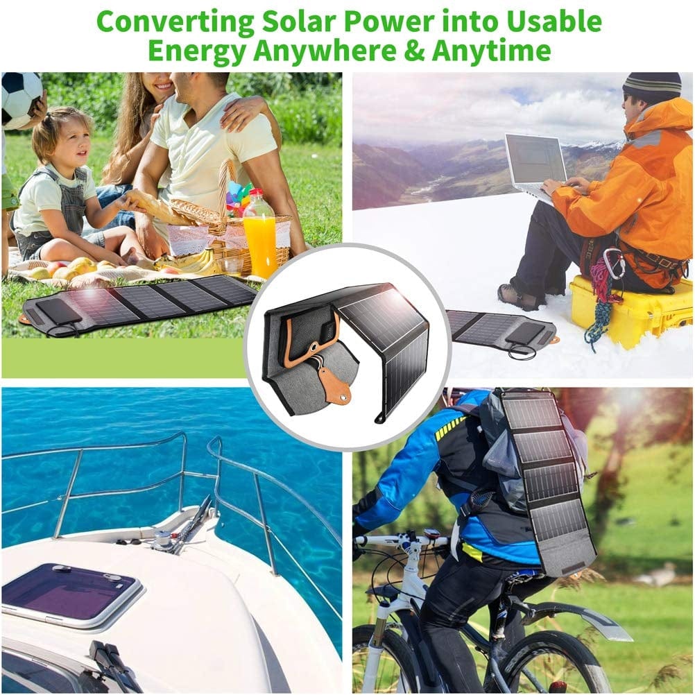 Solar Panel Charger CHOETECH SC005 22W Portable Waterproof Foldable  (Dual USB Ports)