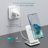 CHOETECH T555-F 15W Wireless Charger Stand with AC Charger (White)