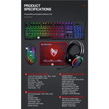 Rainbow Keyboard/Mouse/Headphone/Mouse Pad Kit Set / T-Wolf TF400 4-pcs