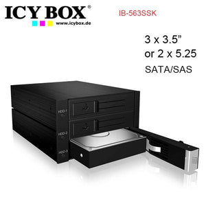 ICY BOX IB-563SSK Backplane for 3x 3.5" SATA or SAS HDD in 2x 5.25" bay