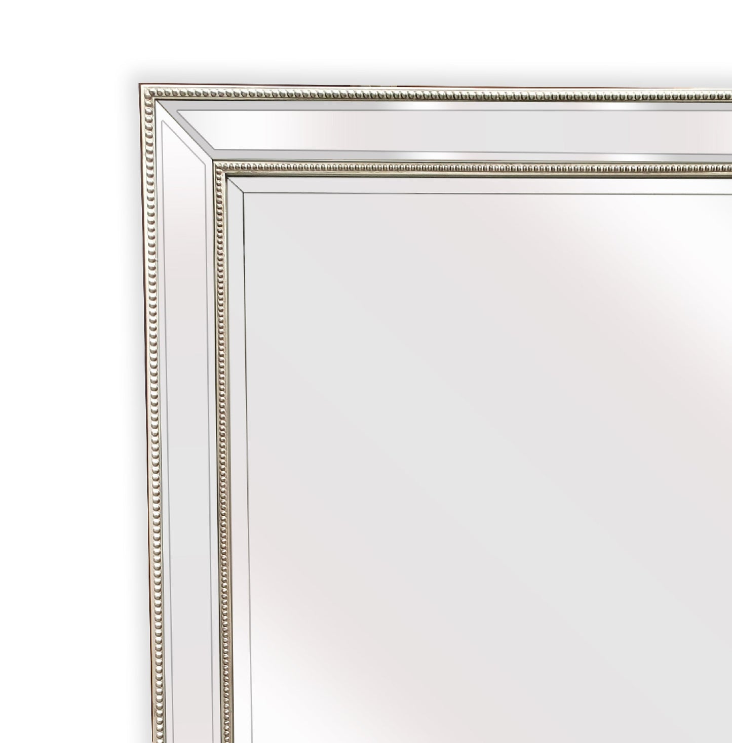 Silver Beaded Framed Mirror - X Large 190cm x 100cm