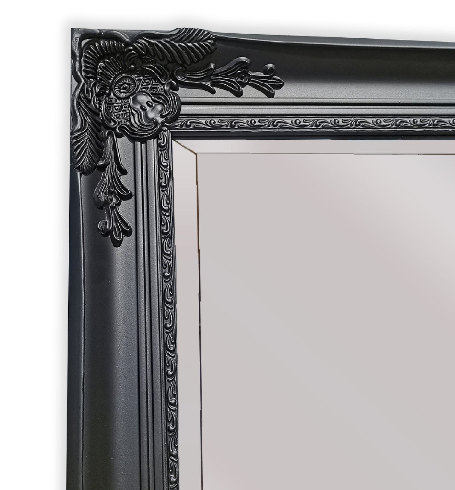 French Provincial Ornate Mirror - BLACK - X Large 100cm x 190cm
