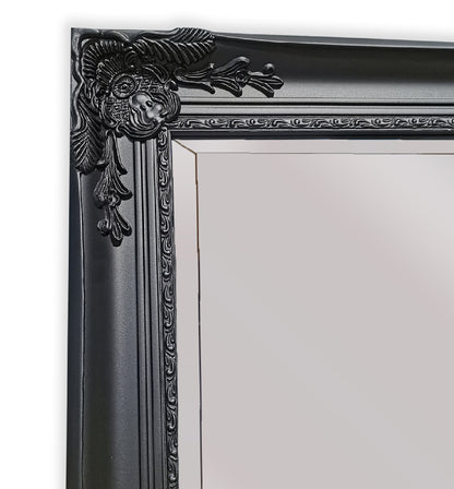 French Provincial Ornate Mirror - BLACK - X Large 100cm x 190cm