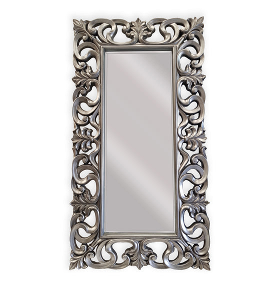 LUX Boroque Mirror - Antique Silver 91cm x 167cm