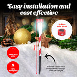 Christmas By Sas 24PCE Solar Stakes Red & White Striped Colour Changing 36cm